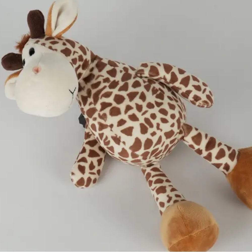 Sit Upright Giraffe Plush Toy in Brown and Cream with Bean Bag to sit upright 8” - Picture 9 of 12